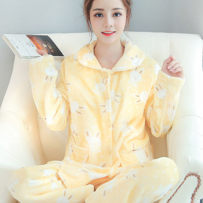Vanled秋冬季加厚珊瑚絨睡衣 保暖舒適，時尚碎花設(shè)計(jì)